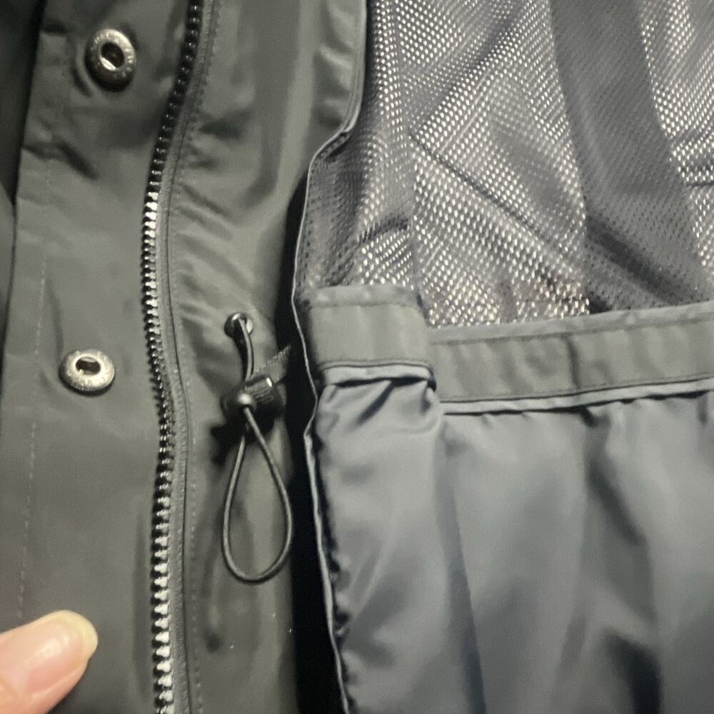 L.L.Bean H2OFF Women's Black Hooded Mid-Length Rain Coat Jacket L Regular - Picture 5 of 15